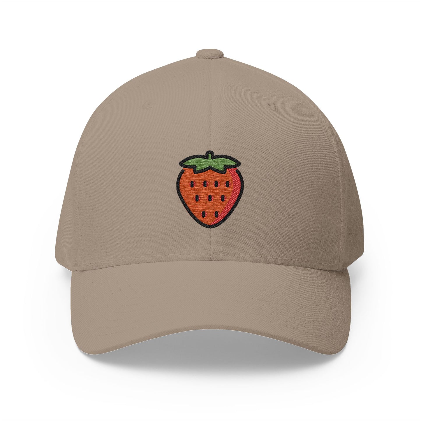 Strawberry Emoji Khaki Cap – Premium by Capmoji