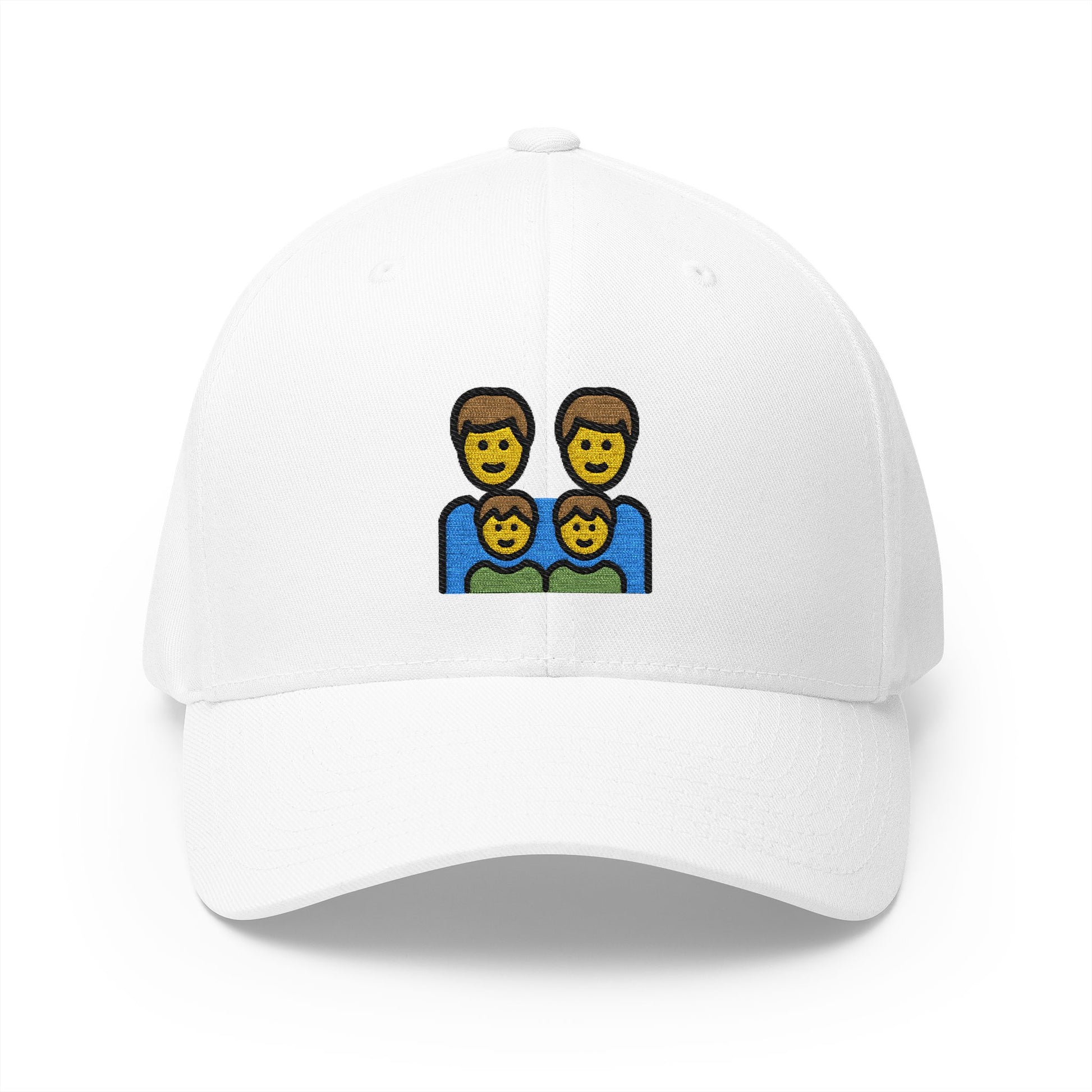Family: Man, Man, Boy, Boy Emoji White Cap – Premium by Capmoji