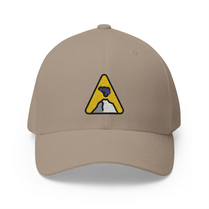 Warning Volcano Emoji Khaki Cap – Premium by Capmoji