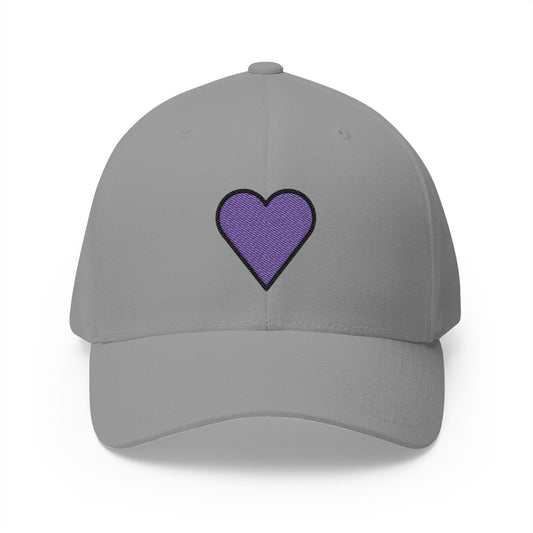 Purple Heart Emoji Grey Cap – Premium by Capmoji
