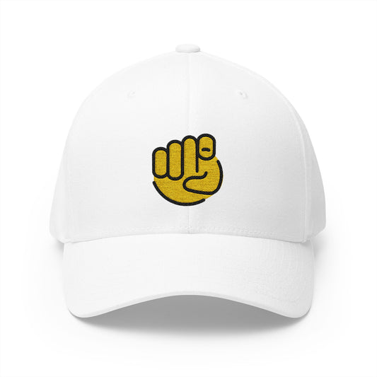 Index Pointing At The Viewer Emoji White Cap – Premium by Capmoji