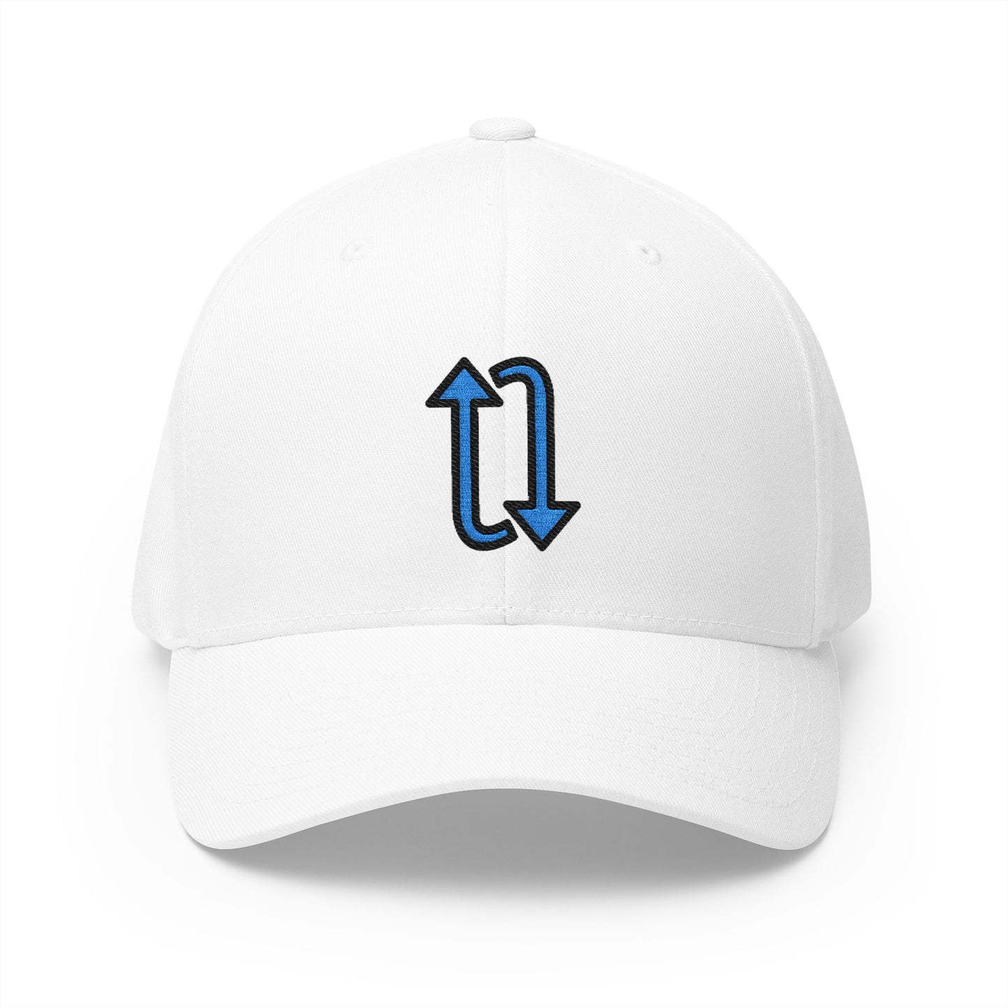 Clockwise Vertical Arrows Emoji White Cap – Premium by Capmoji