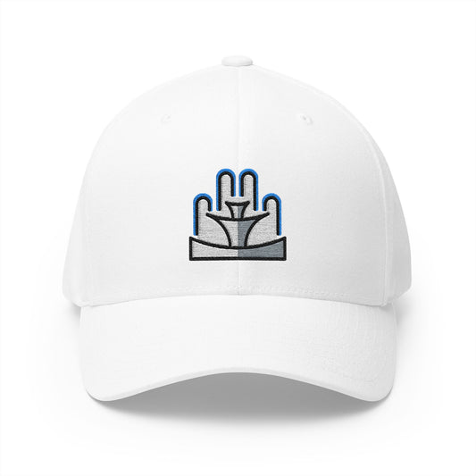 Fountain Emoji White Cap – Premium by Capmoji