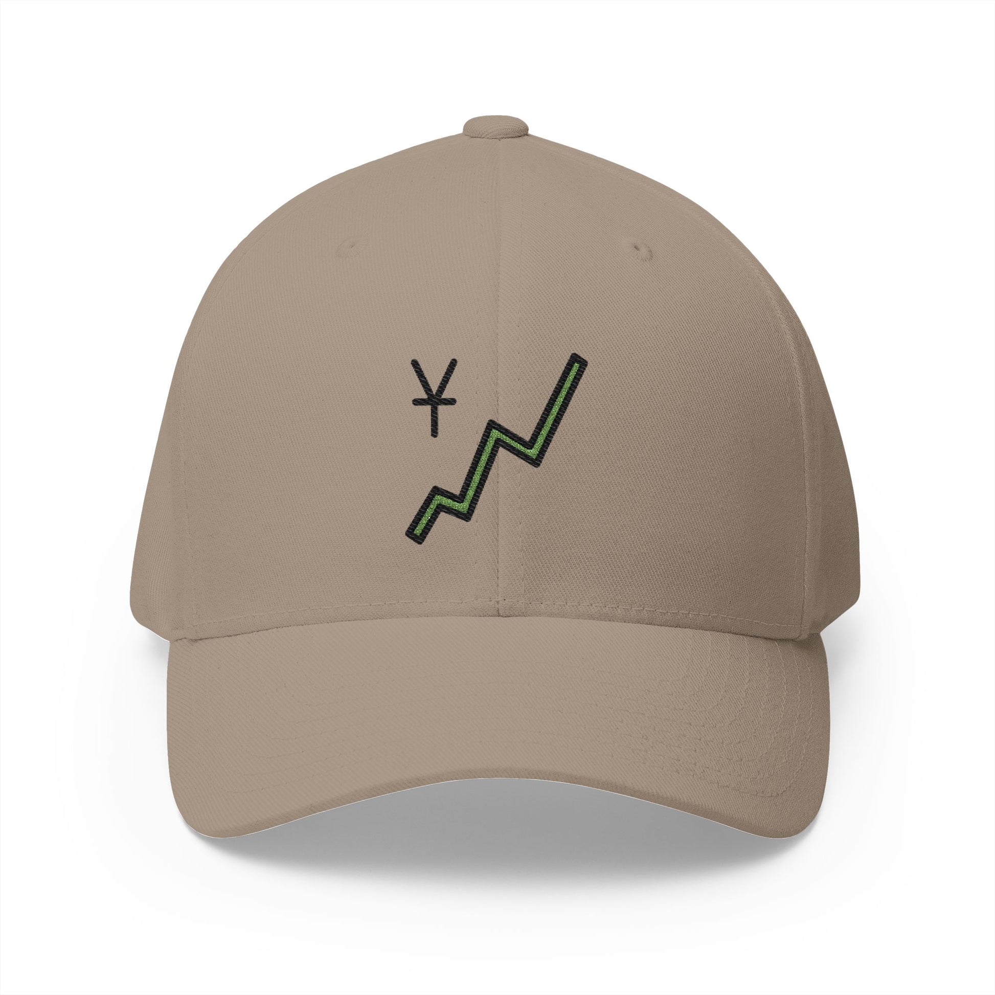 Chart Increasing With Yen Emoji Khaki Cap – Premium by Capmoji