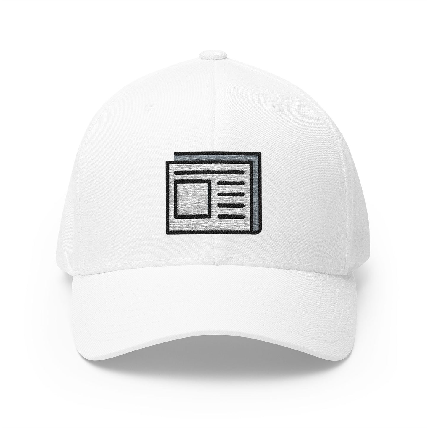 Newspaper Emoji White Cap – Premium by Capmoji