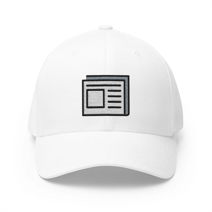 Newspaper Emoji White Cap – Premium by Capmoji