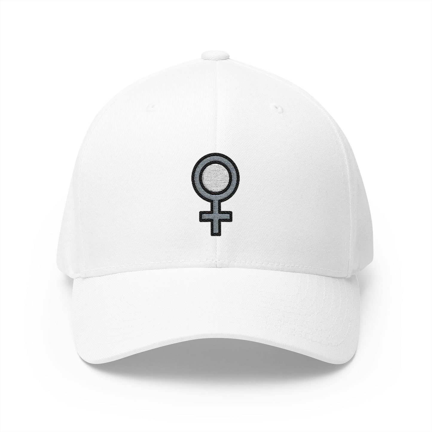 Female Sign Emoji White Cap – Premium by Capmoji