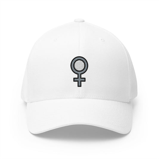 Female Sign Emoji White Cap – Premium by Capmoji