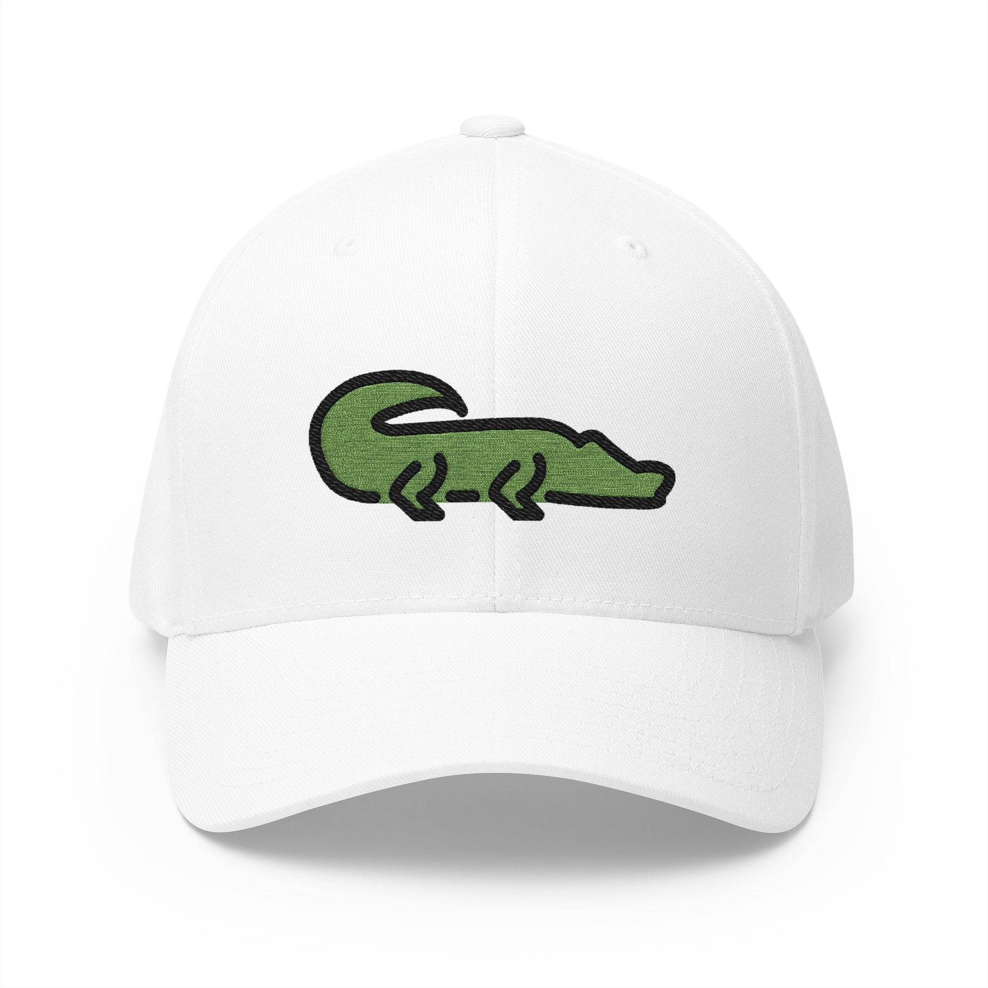 Crocodile Emoji White Cap – Premium by Capmoji