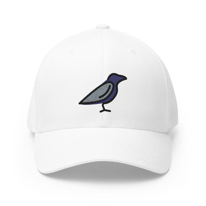 Black Bird Emoji White Cap – Premium by Capmoji