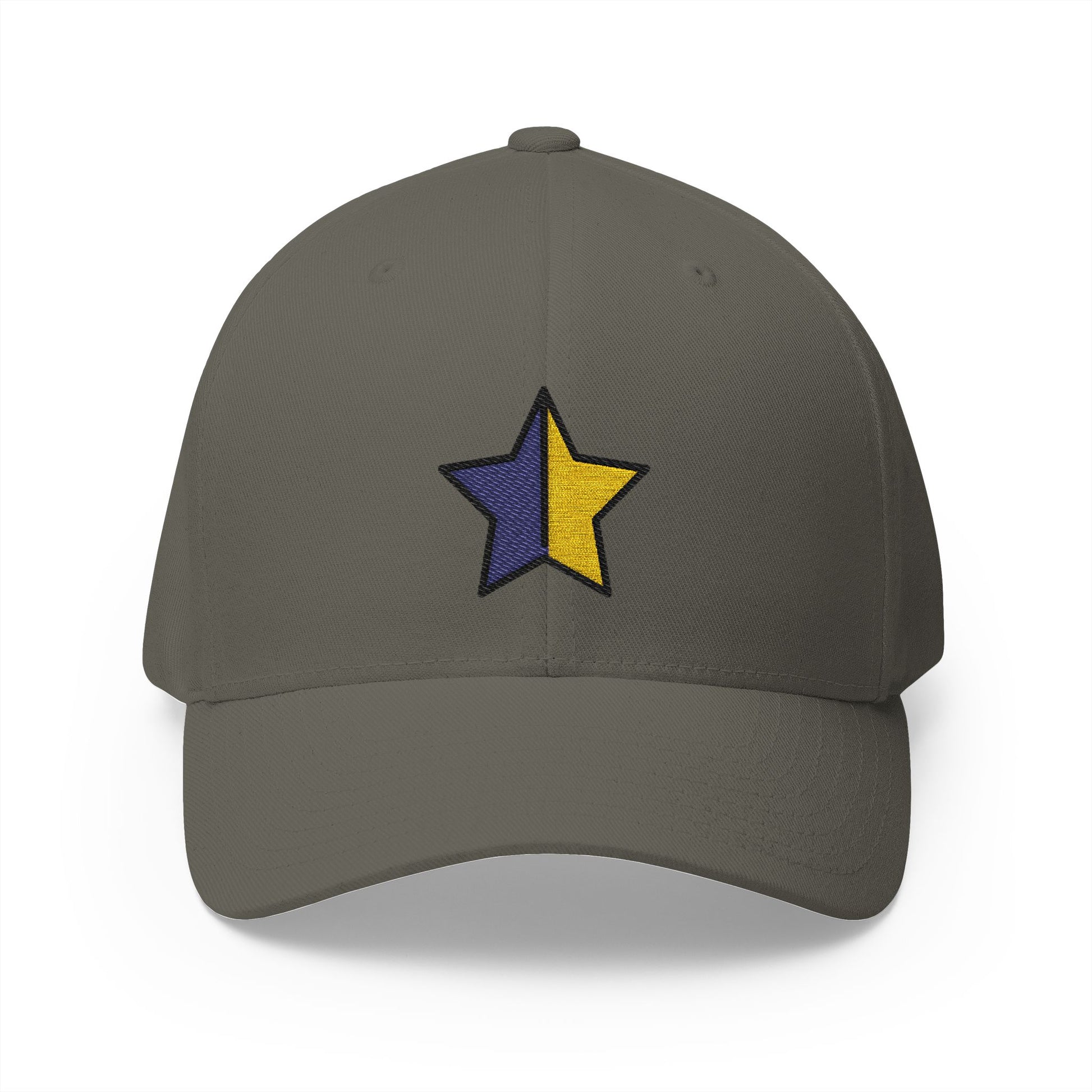 Star With Left Half Black Emoji Olive Cap – Premium by Capmoji