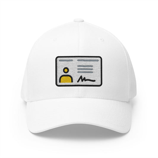 Identification Card Emoji White Cap – Premium by Capmoji