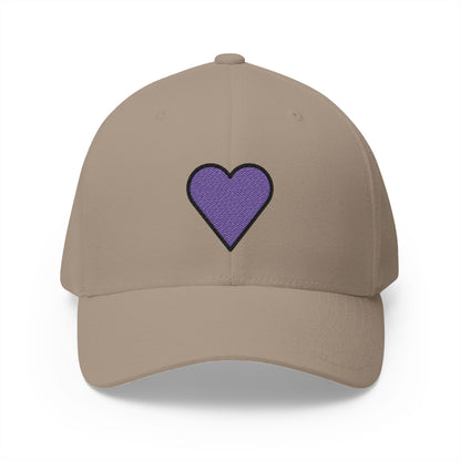 Purple Heart Emoji Khaki Cap – Premium by Capmoji