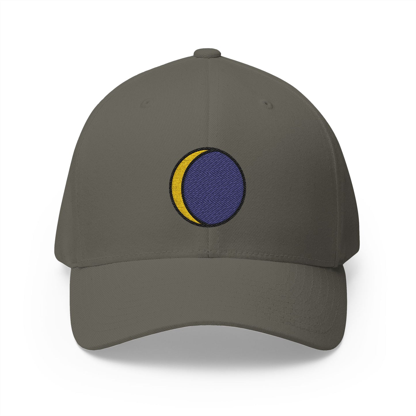 Waning Crescent Moon Emoji Olive Cap – Premium by Capmoji