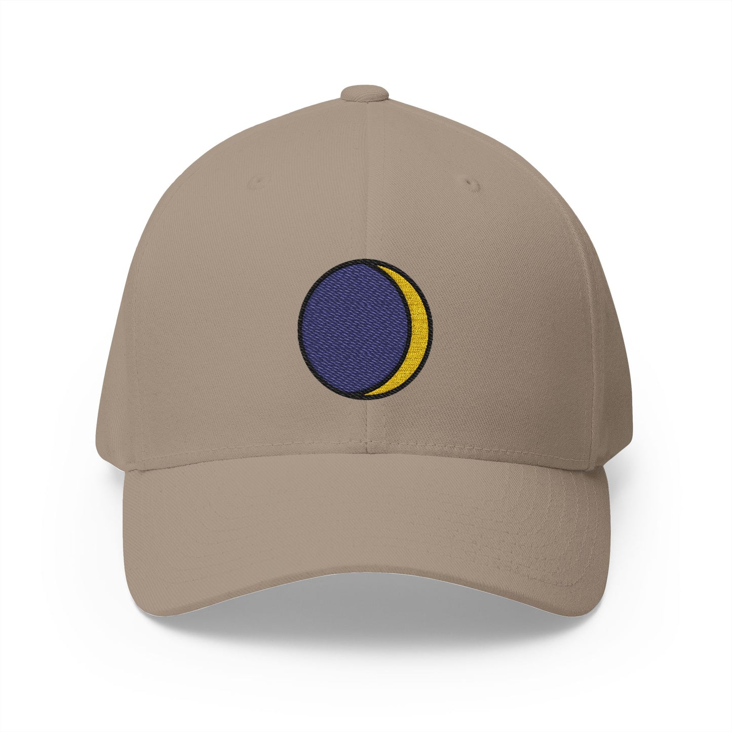 Waxing Crescent Moon Emoji Khaki Cap – Premium by Capmoji