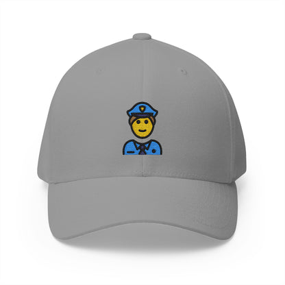 Man Police Officer Emoji Grey Cap – Premium by Capmoji