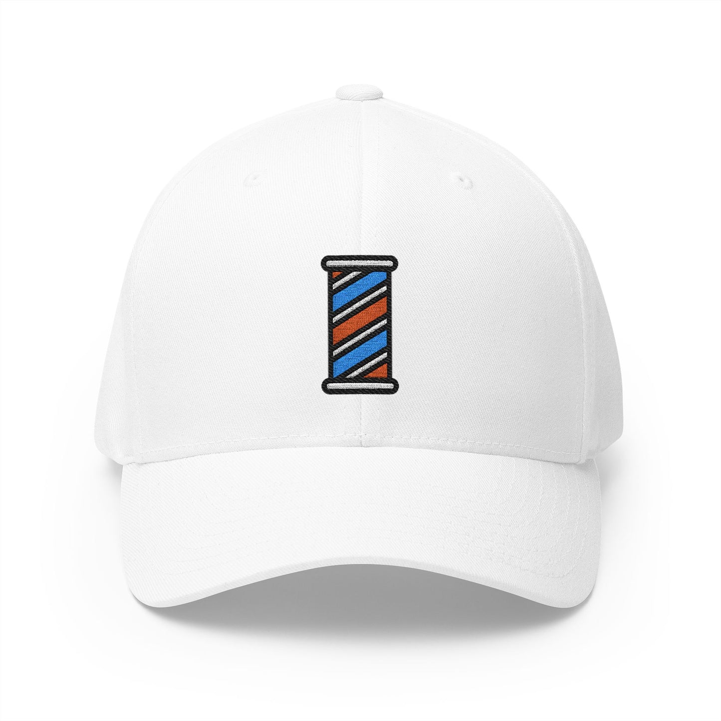 Barber Pole Emoji White Cap – Premium by Capmoji