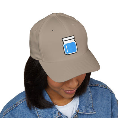 Jar With Blue Content Emoji Cap – Premium by Capmoji