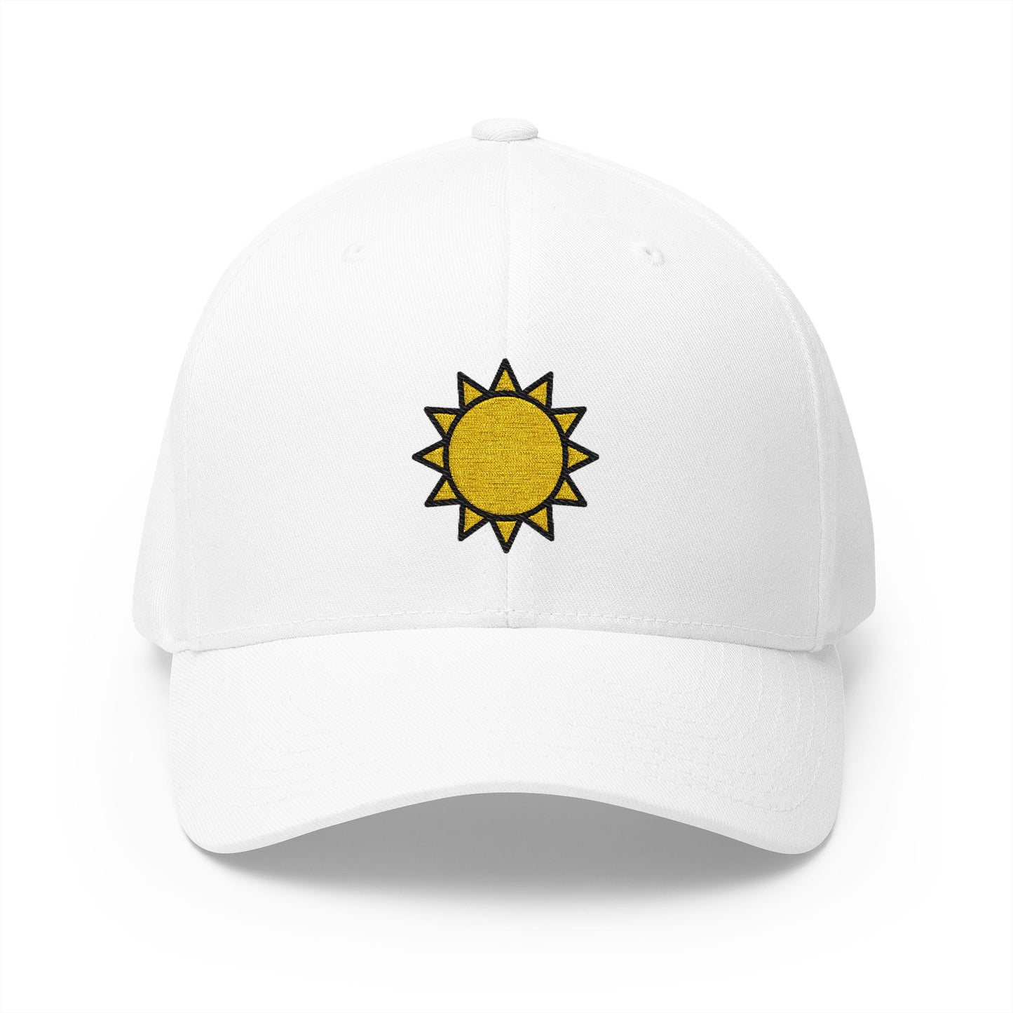 Sun Emoji White Cap – Premium by Capmoji