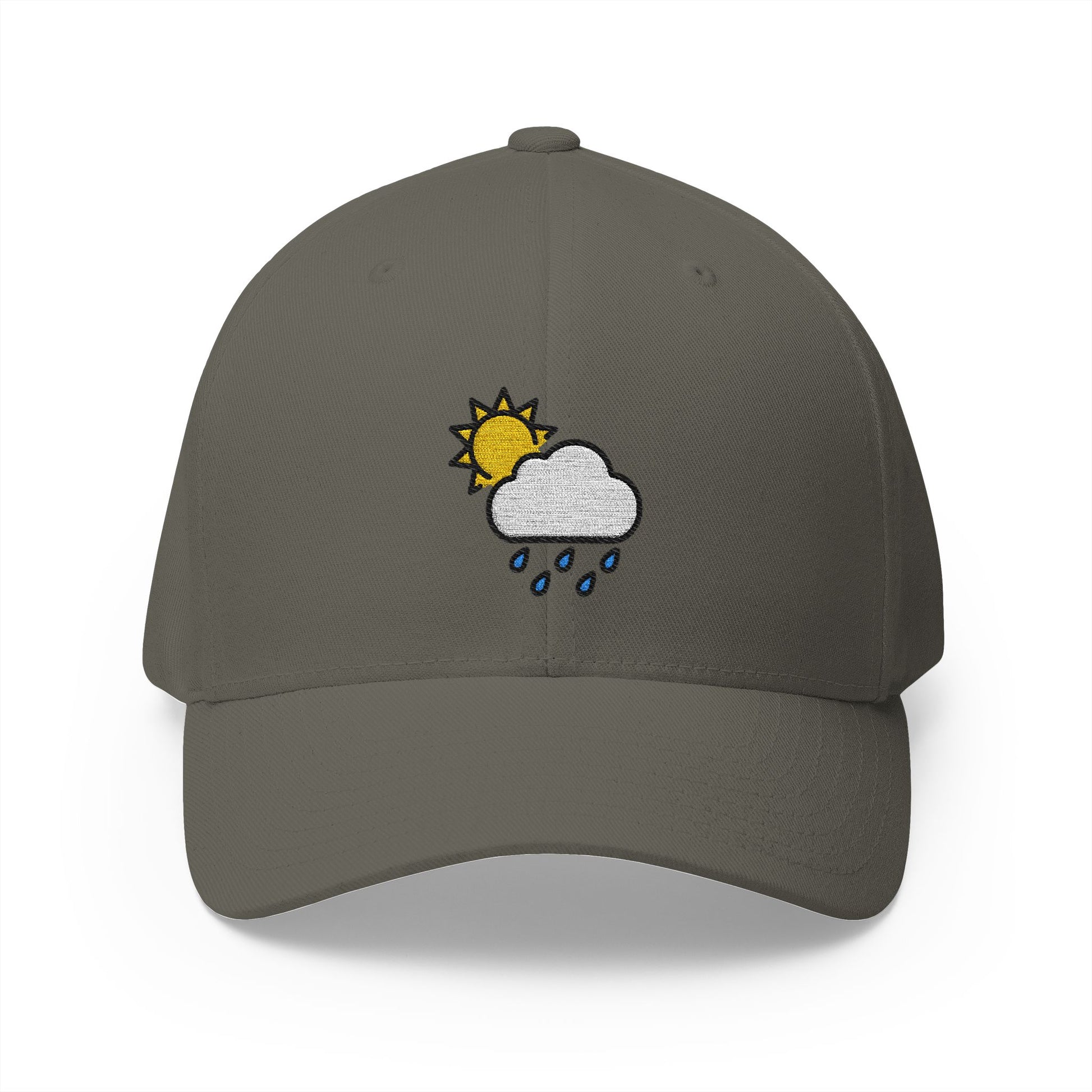 Sun Behind Rain Cloud Emoji Olive Cap – Premium by Capmoji