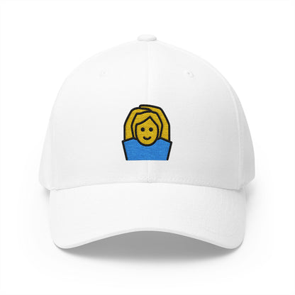 Person Gesturing Ok Emoji White Cap – Premium by Capmoji