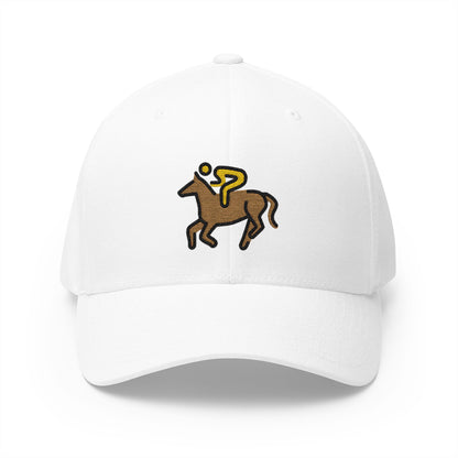 Horse Racing Emoji White Cap – Premium by Capmoji