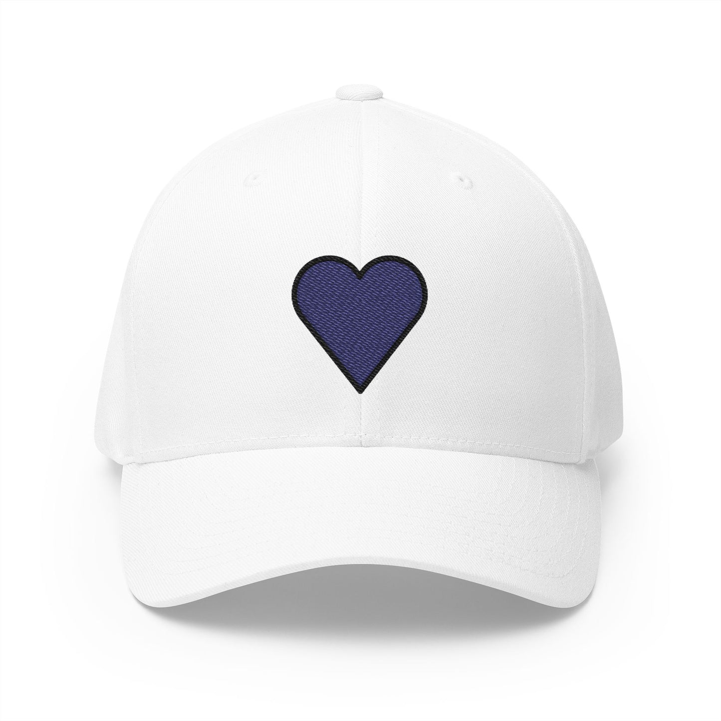 Black Heart Emoji White Cap – Premium by Capmoji