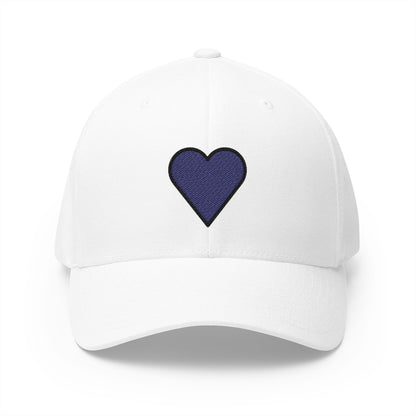 Black Heart Emoji White Cap – Premium by Capmoji