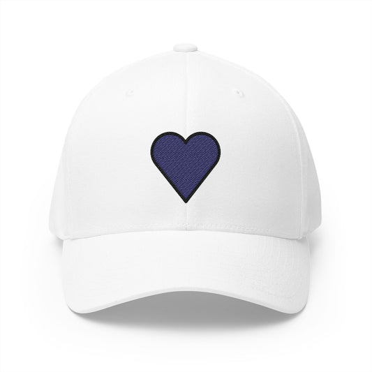Black Heart Emoji White Cap – Premium by Capmoji