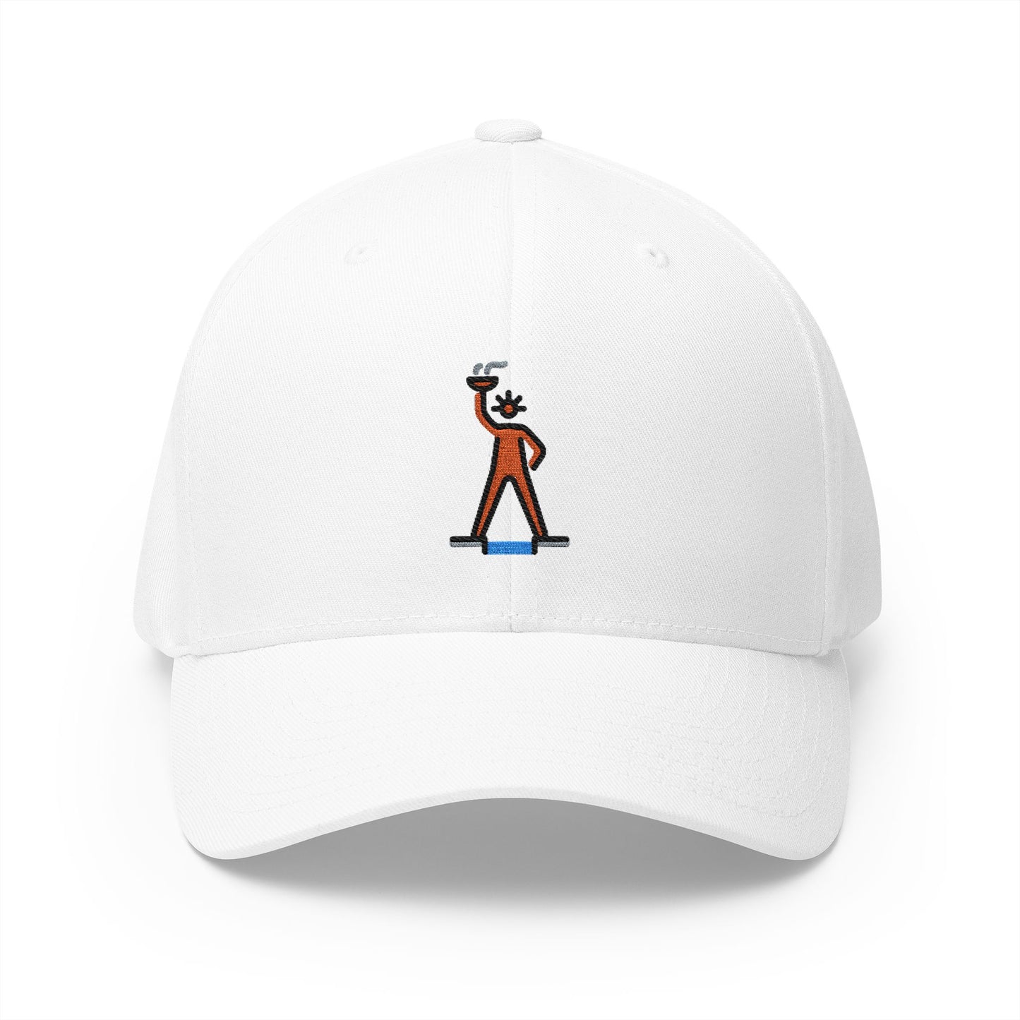Colossus Of Rhodes Emoji White Cap – Premium by Capmoji