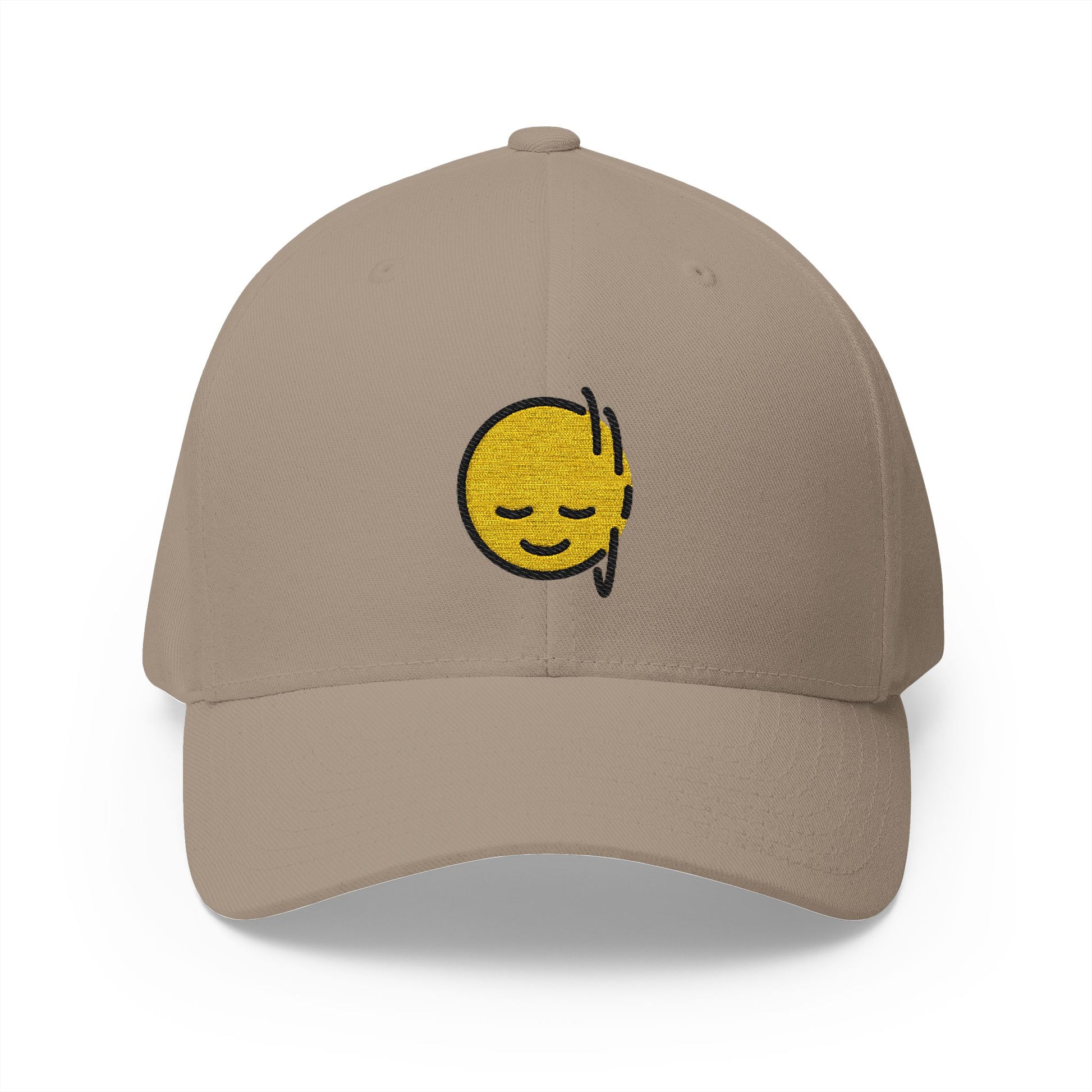 Head Shaking Vertically Emoji Khaki Cap – Premium by Capmoji