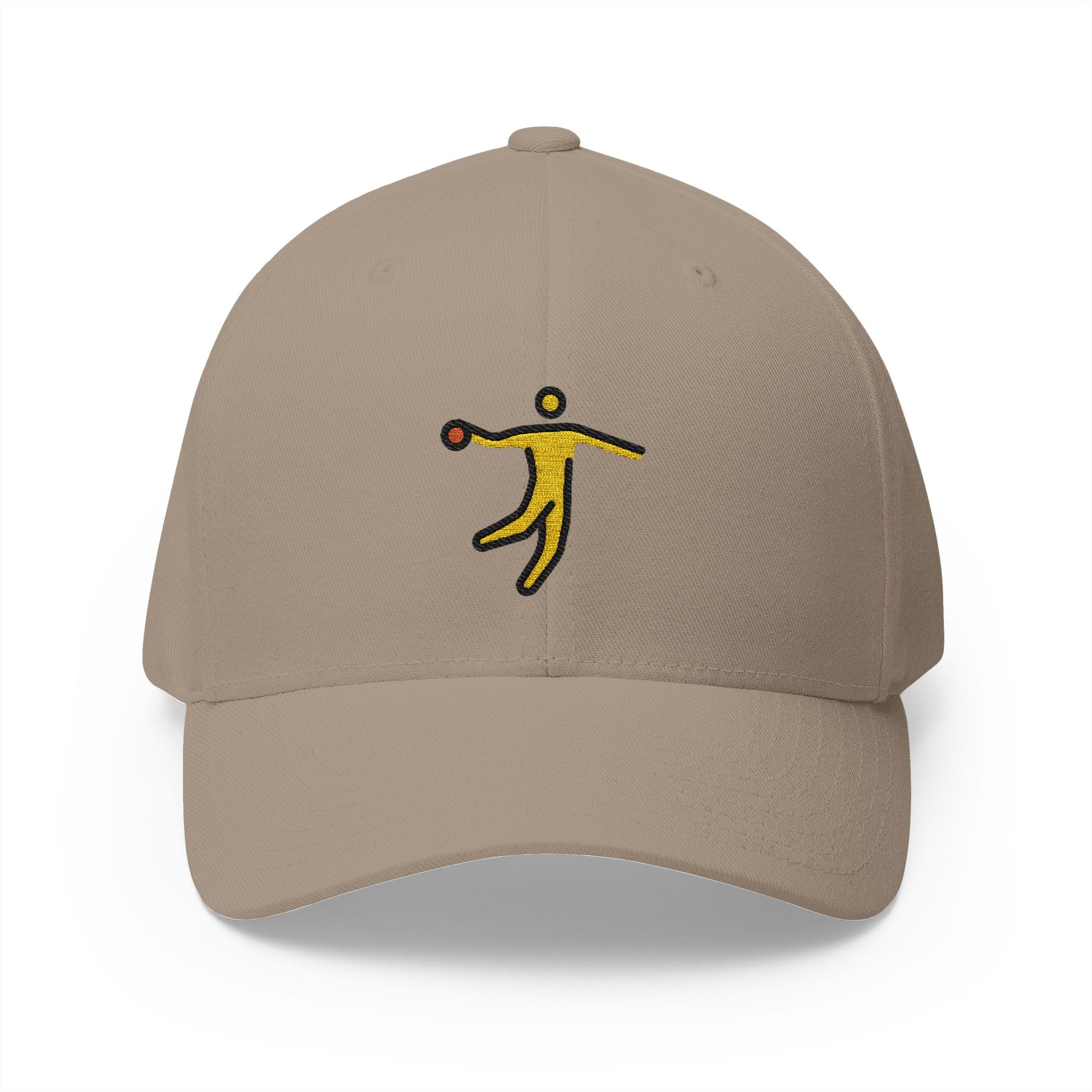 Man Playing Handball Emoji Khaki Cap – Premium by Capmoji