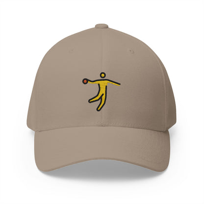 Man Playing Handball Emoji Khaki Cap – Premium by Capmoji