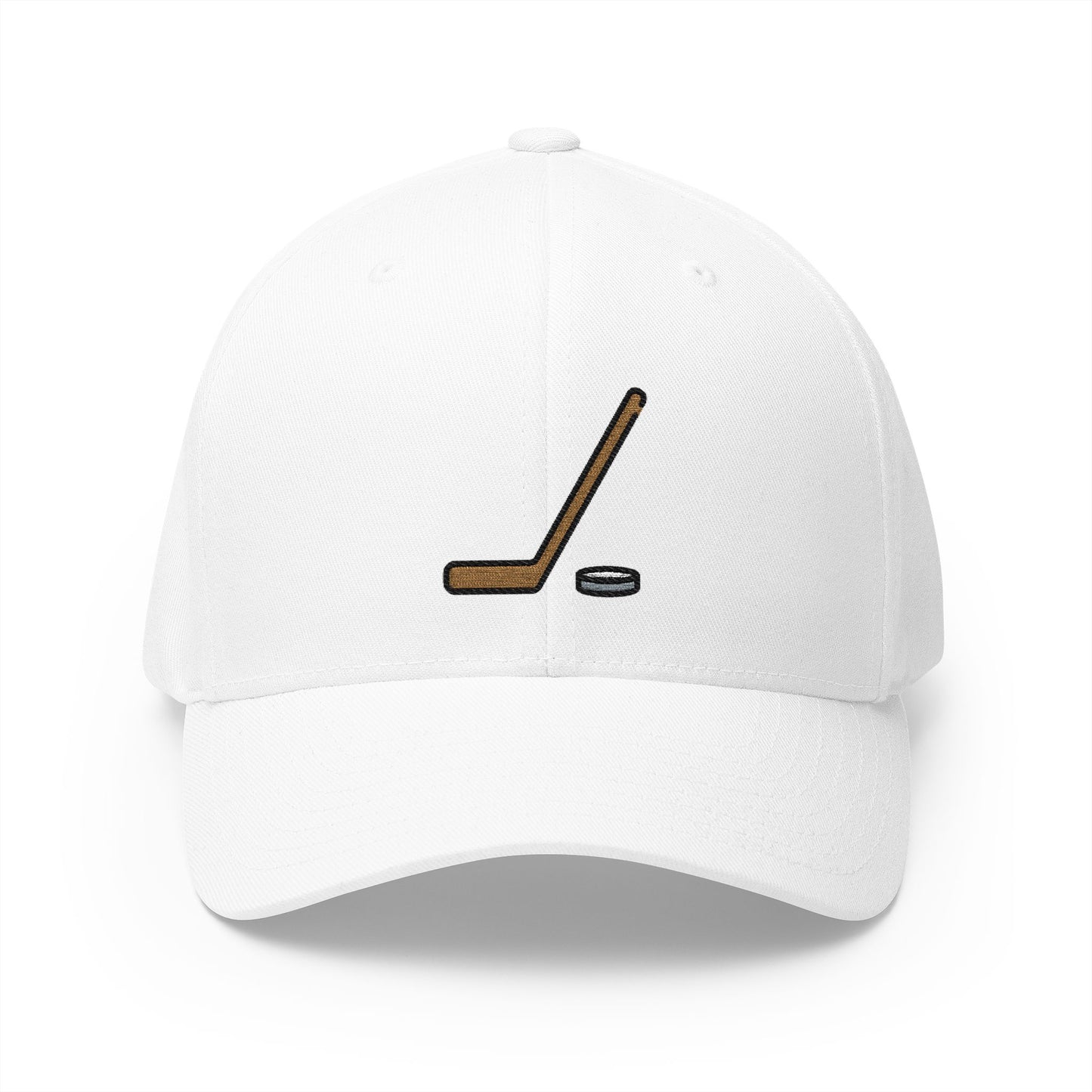 Ice Hockey Emoji White Cap – Premium by Capmoji
