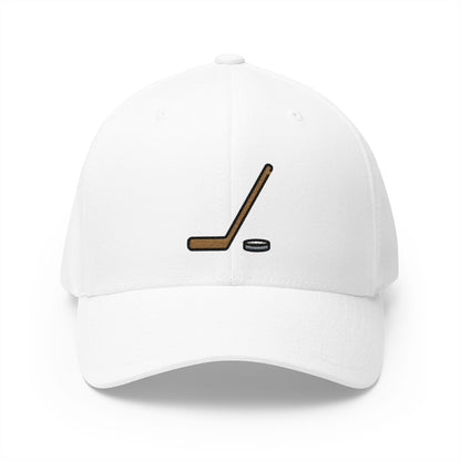 Ice Hockey Emoji White Cap – Premium by Capmoji