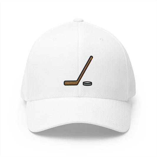 Ice Hockey Emoji White Cap – Premium by Capmoji