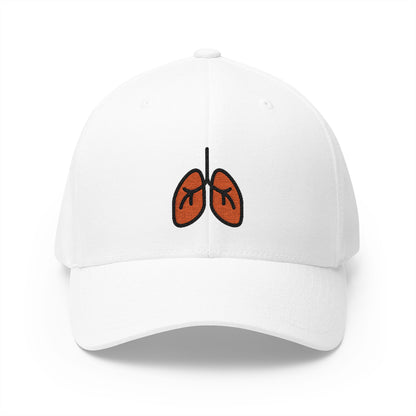 Lungs Emoji White Cap – Premium by Capmoji