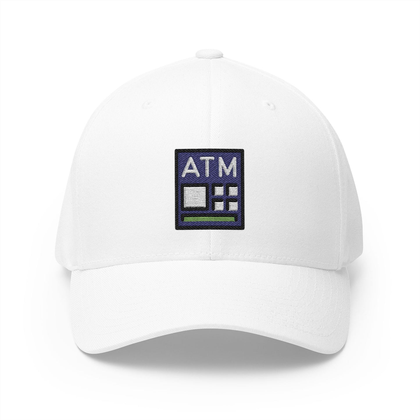 Atm Sign Emoji White Cap – Premium by Capmoji
