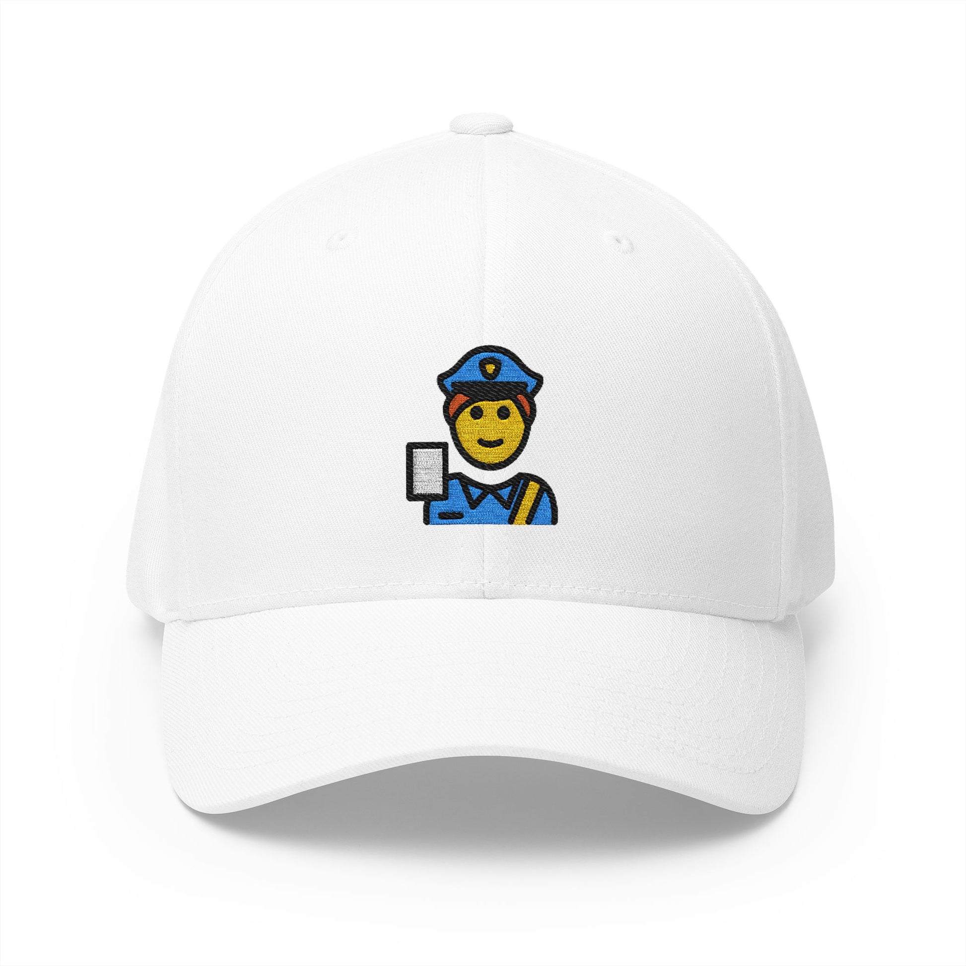 Passport Control Emoji White Cap – Premium by Capmoji