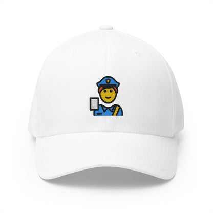 Passport Control Emoji White Cap – Premium by Capmoji