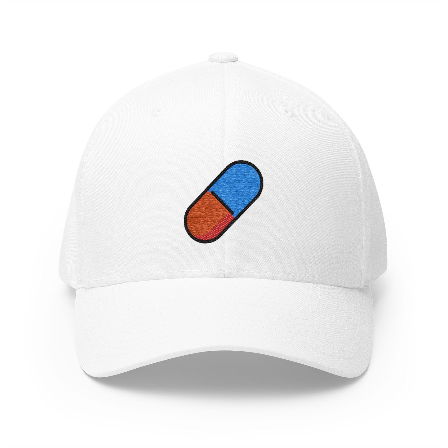 Pill Emoji White Cap – Premium by Capmoji