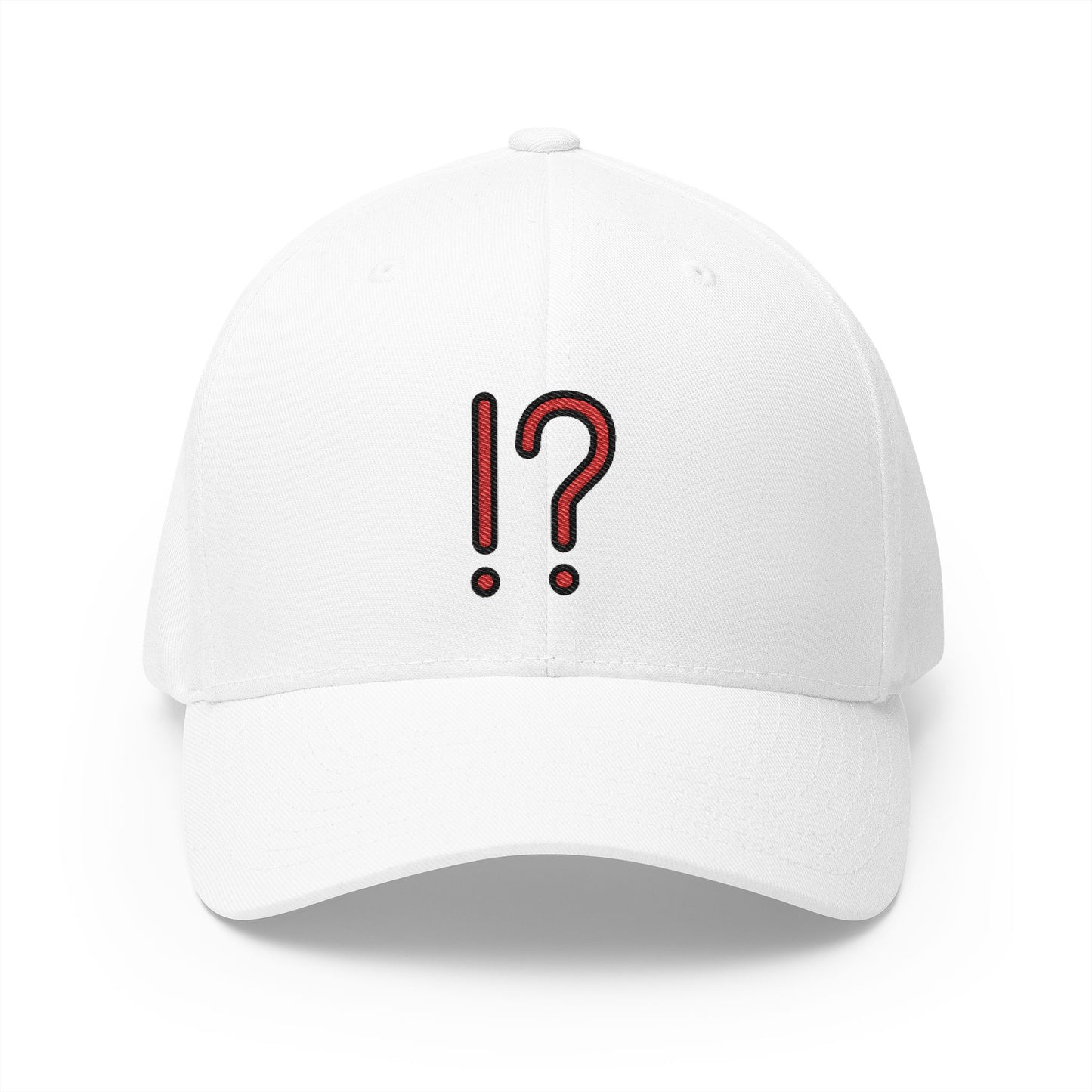 Exclamation Question Mark Emoji White Cap – Premium by Capmoji