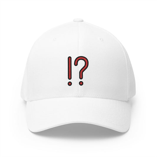 Exclamation Question Mark Emoji White Cap – Premium by Capmoji