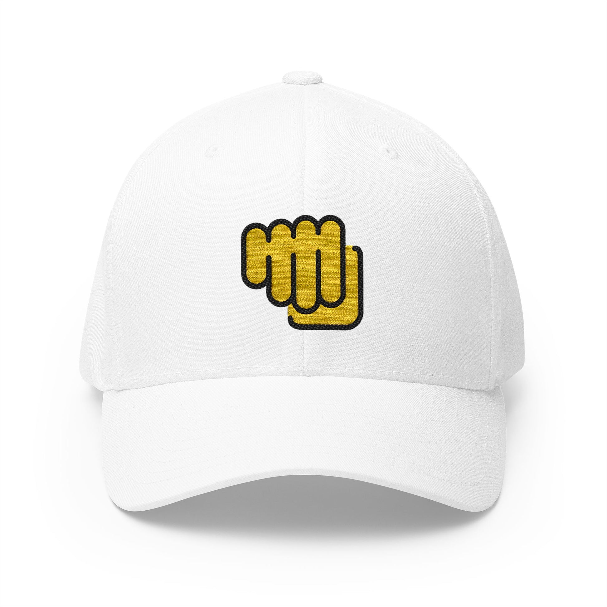 Oncoming Fist Emoji White Cap – Premium by Capmoji