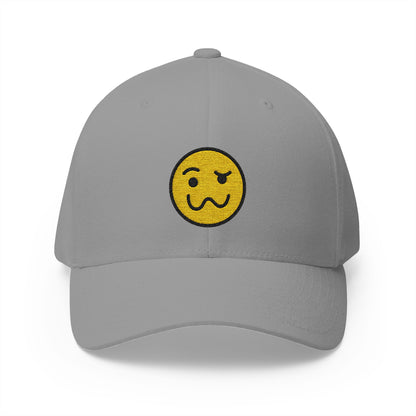 Woozy Face Emoji Grey Cap – Premium by Capmoji