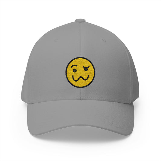 Woozy Face Emoji Grey Cap – Premium by Capmoji