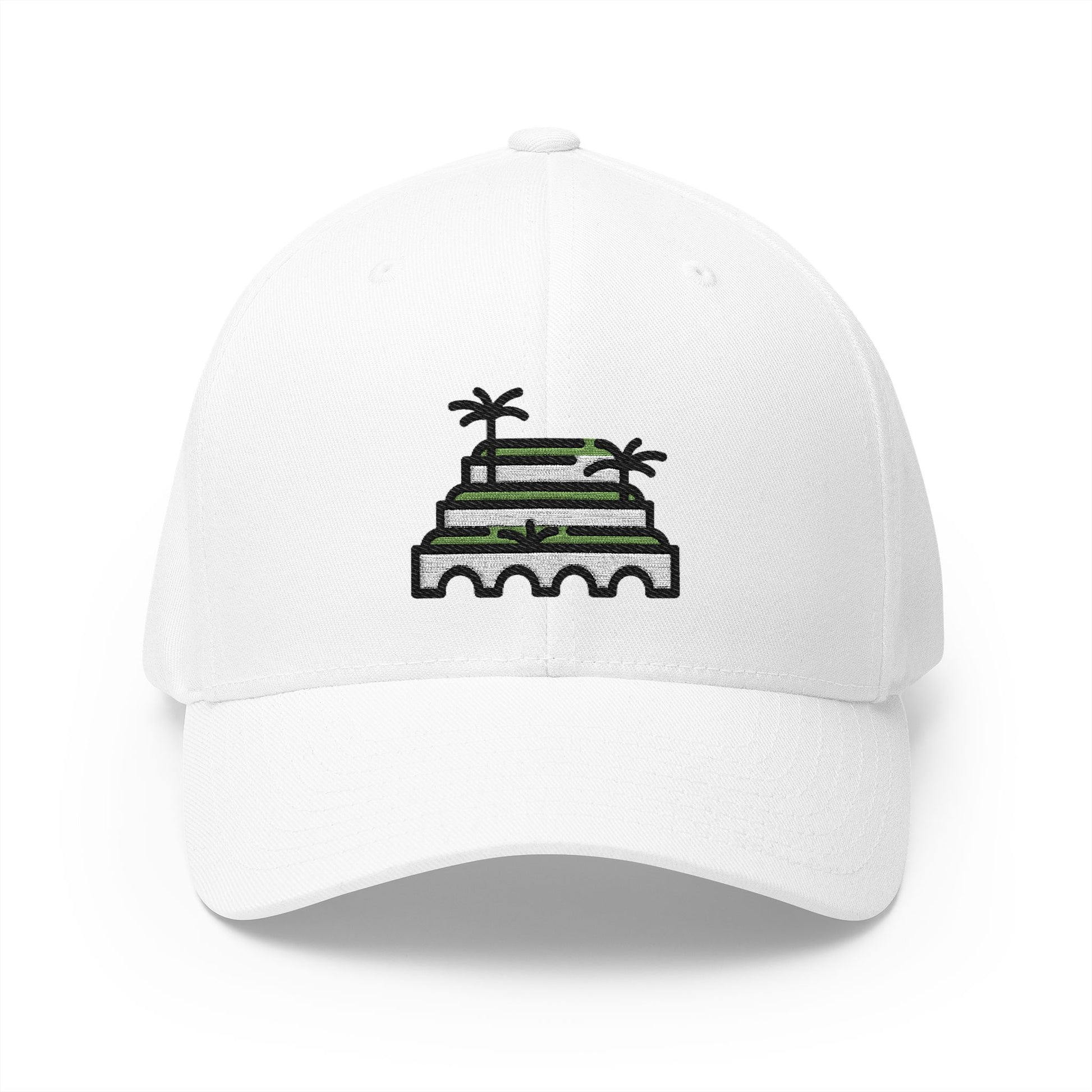 Hanging Gardens Of Babylon Emoji White Cap – Premium by Capmoji