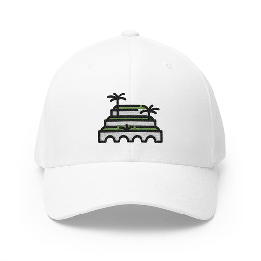 Hanging Gardens Of Babylon Emoji White Cap – Premium by Capmoji
