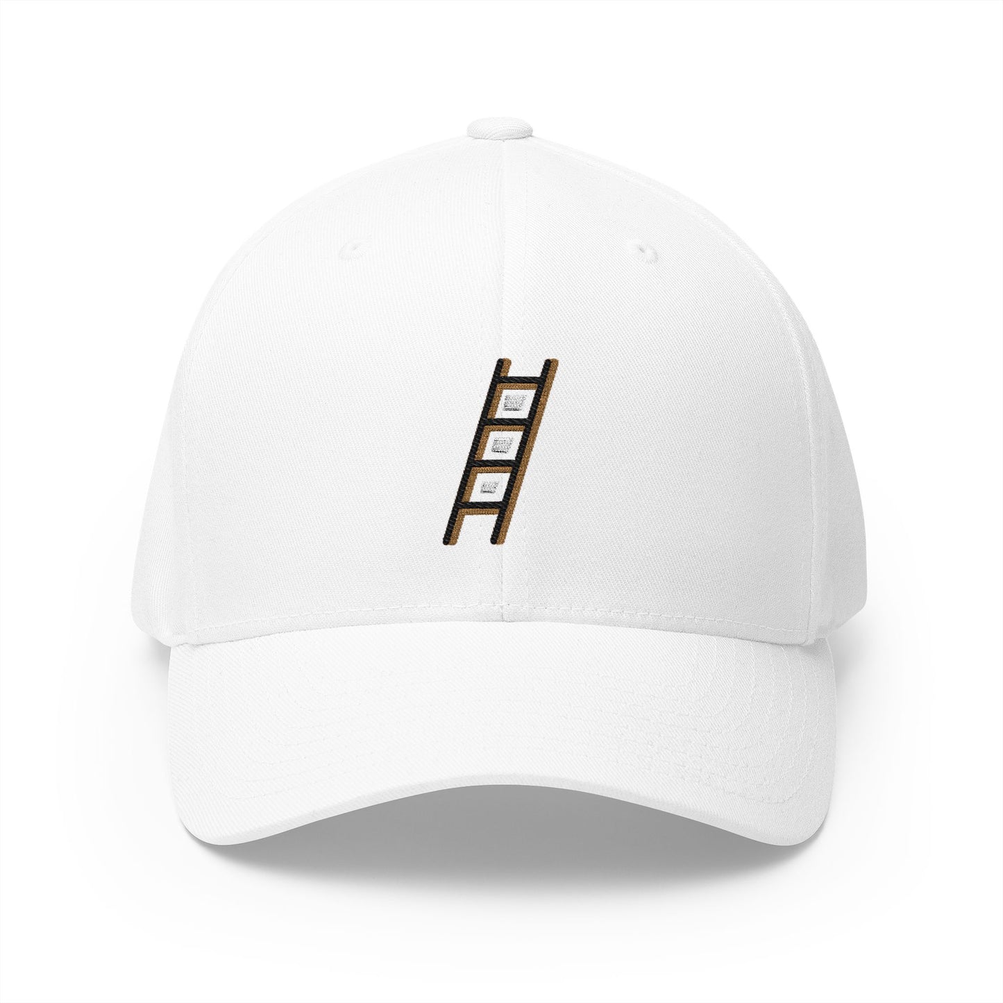 Ladder Emoji White Cap – Premium by Capmoji
