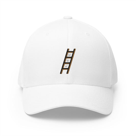 Ladder Emoji White Cap – Premium by Capmoji